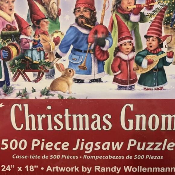 Christmas gnomes jigsaw puzzle vermont christmas company randy wollenmann 500 pc - Picture 3 of 10